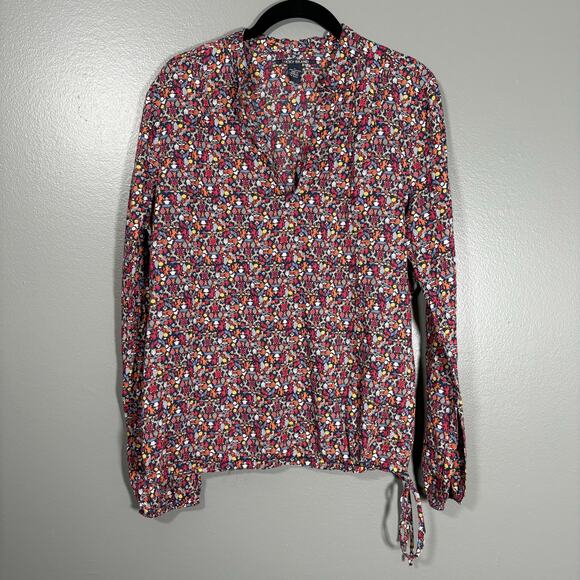Lucky Brand Women's Colorful Animal Floral Print Top - Size Large - Cottagecore - Picture 1 of 5